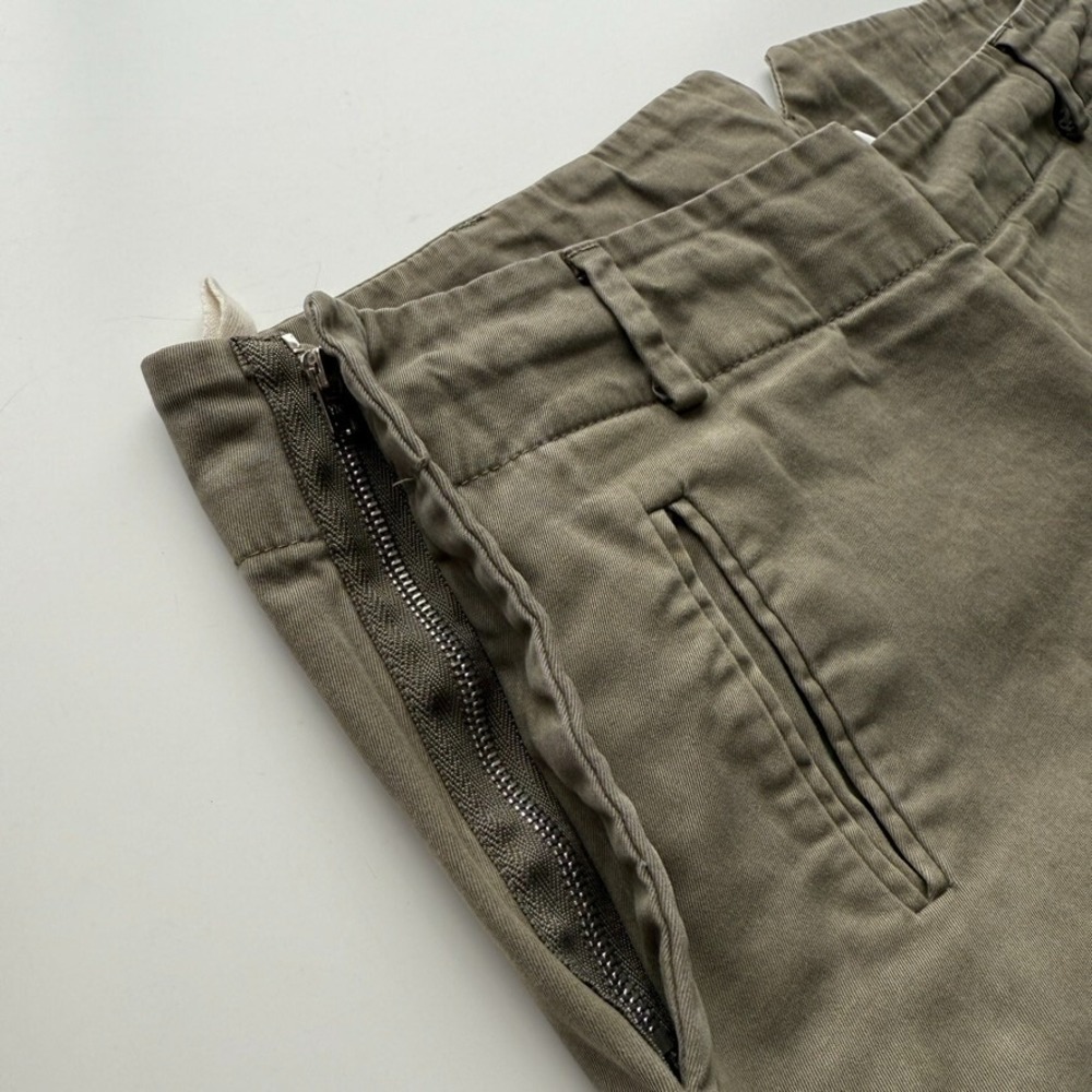 SIBEL SARAL High Rise Cropped Pants Womens 35x22 Green Side Zip Trouser - Picture 6 of 14